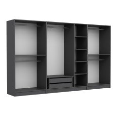 Minar Kale 7 Sections 2 Drawers Dressing Cabinet Anthracite