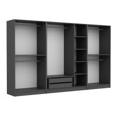 Minar Kale 7 Sections 2 Drawers Dressing Cabinet Anthracite