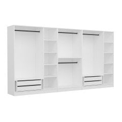 Minar Kale 8 Sections 4 Drawers Dressing Cabinet White