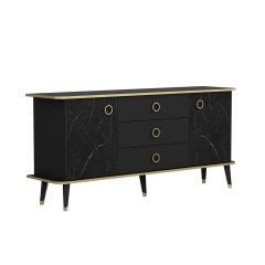 Bien Modern Console Gold - Gloss Black / Royal Marble