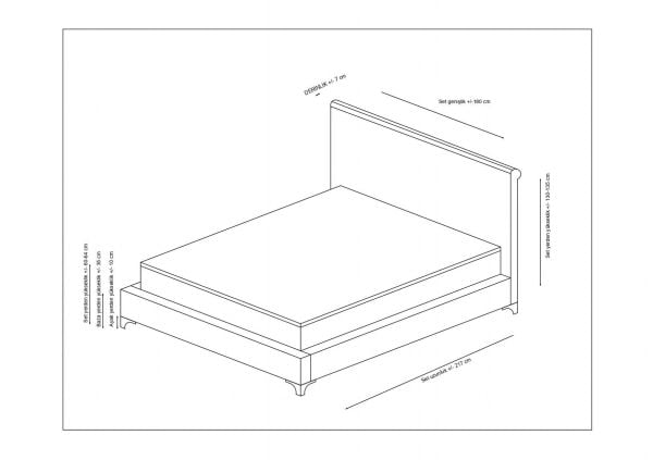 Deluxe Bed Base+Headboard+Sonata Mattress Gray