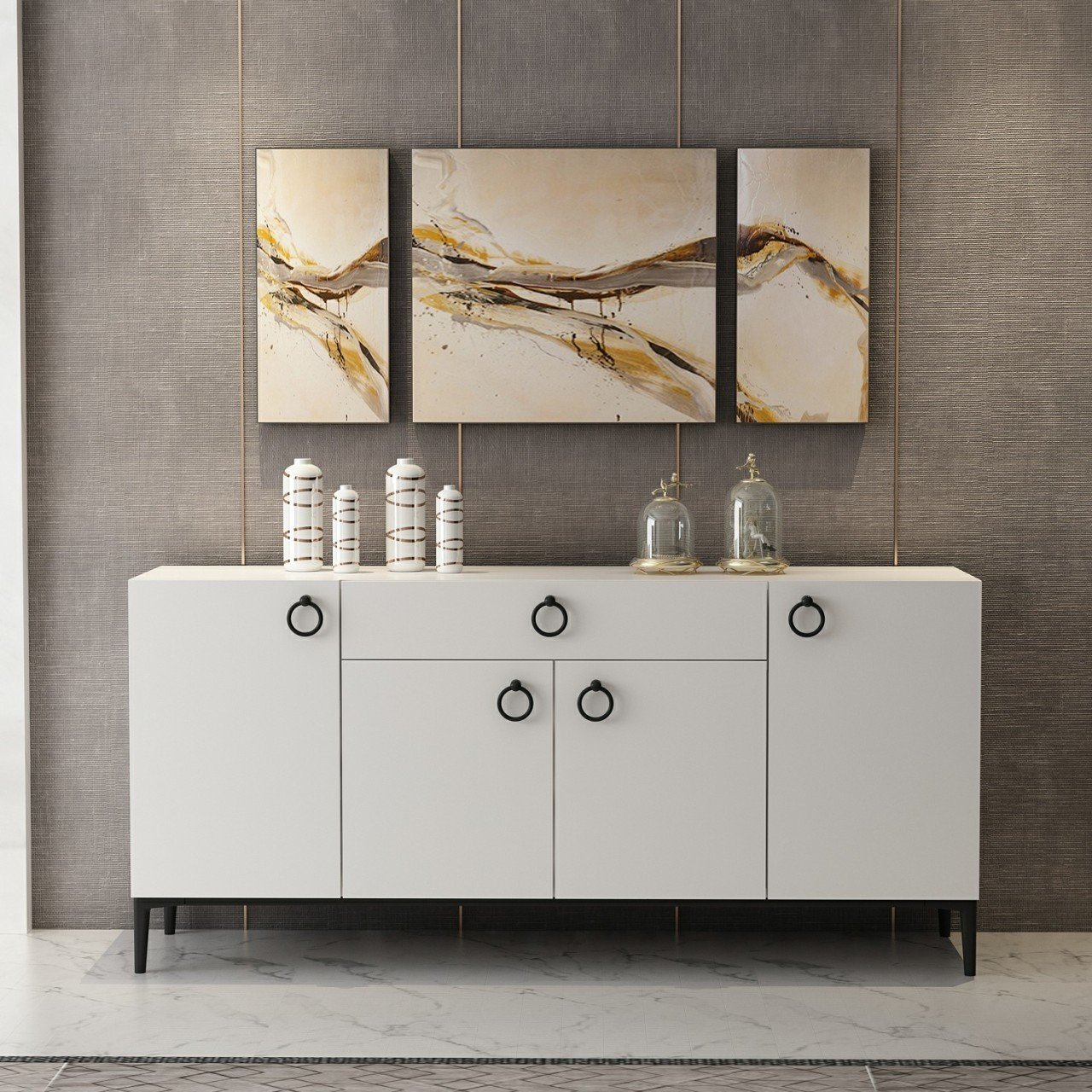 Mina Moon 160 Cm Modern Console - White