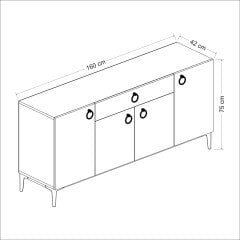 Mina Moon 160 Cm Modern Console - White