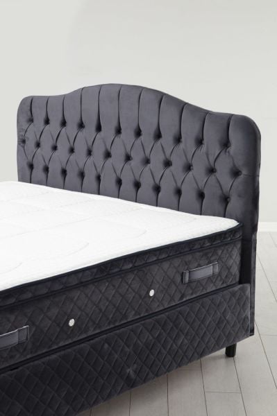 Vassi Base + Headboard + Miray Concealed Pad Mattress Anthracite