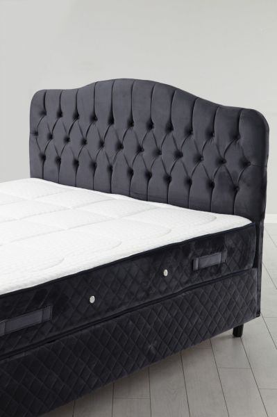 Vassi Bed Base + Headboard + Sonata Bed Anthracite