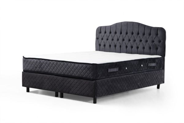 Vassi Bed Base + Headboard + Sonata Bed Anthracite