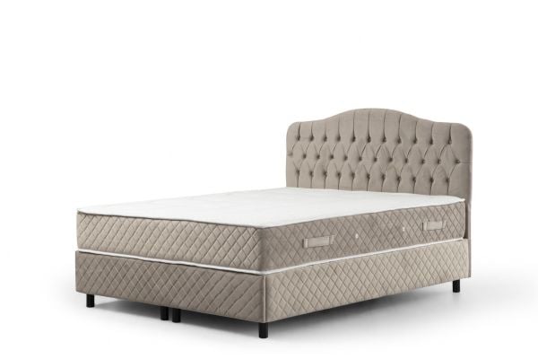 Vassi Bed Base+Headboard+Sonata Bed Beige