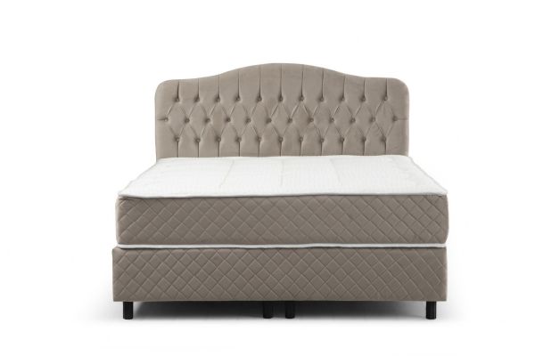 Vassi Bed Base+Headboard+Sonata Bed Beige