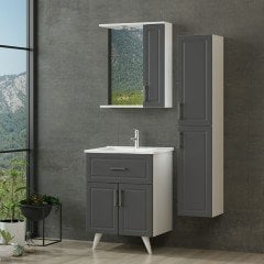 Sanya Bathroom Cabinet 65Cm Ay2K1Ç+1K1A+Etj+Length White Anthracite