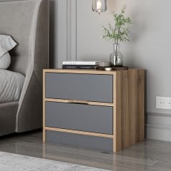 Elina Nightstand 2C - Gold/Anthracite