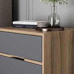 Elina Nightstand 2C - Gold/Anthracite