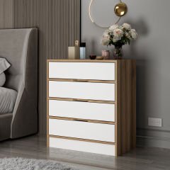 Elina Dresser 4c - Gold/White