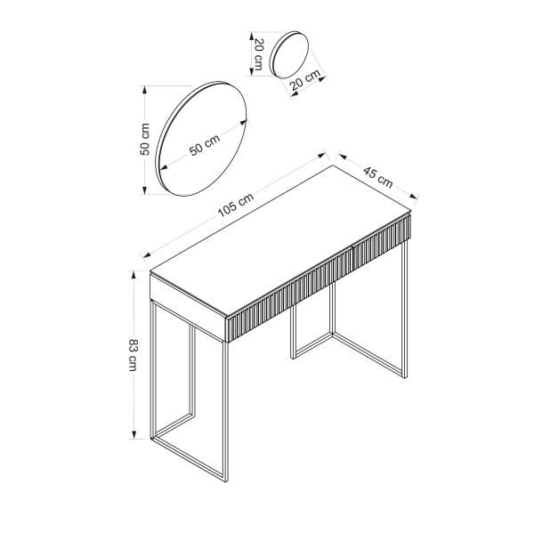 Kale Plus Makeup Table - White