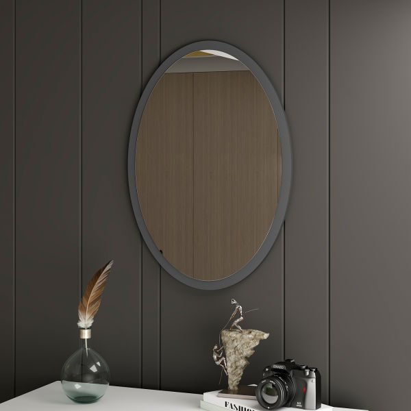 Minar Ellipse Dresser Mirror - Anthracite