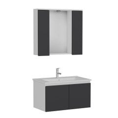 Nika Bathroom Cabinet 85Cm As2K+2K1A+Etj White Anthracite