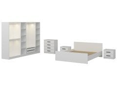 Kale Bedroom Set 88 White Glass Cover