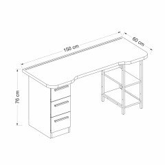 Phoenix 3 Drawer Rack Metal Table Leg Players RGB Led Light - Set 7