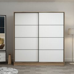 Mina Fortress 2 Lid Sliding Wardrobe 180 Cm - Dora / White