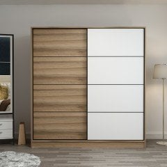 Mina Fortress 2 Lid Sliding Wardrobe 180 Cm - Dora / White