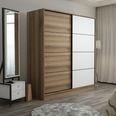 Mina Fortress 2 Lid Sliding Wardrobe 180 Cm - Dora / White