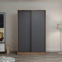 Mina Fortress 2 Lid Sliding Wardrobe 120 Cm - Dora / Anthracite