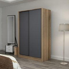 Mina Fortress 2 Lid Sliding Wardrobe 120 Cm - Dora / Anthracite