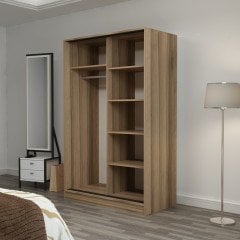 Mina Fortress 2 Lid Sliding Wardrobe 120 Cm - Dora / Anthracite