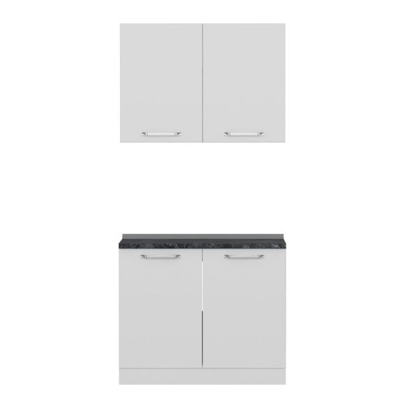 Minar 100 Cm White Kitchen Cabinet 100-B2