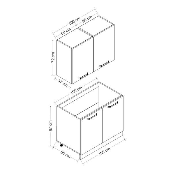 Minar 100 Cm Mutfak Dolabı Beyaz 100-B2