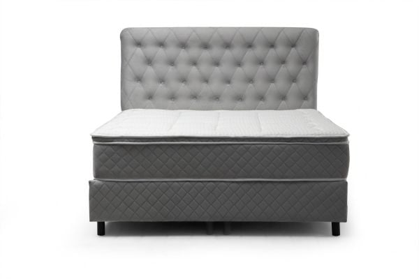 Sonata Bed Base+Headboard+Miray Hidden Pad Mattress Gray