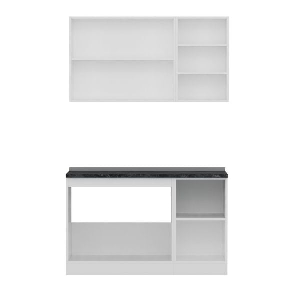 Minar 135 Cm White Kitchen Cabinet 135-B1