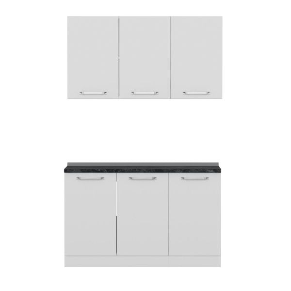 Minar 135 Cm White Kitchen Cabinet 135-B1