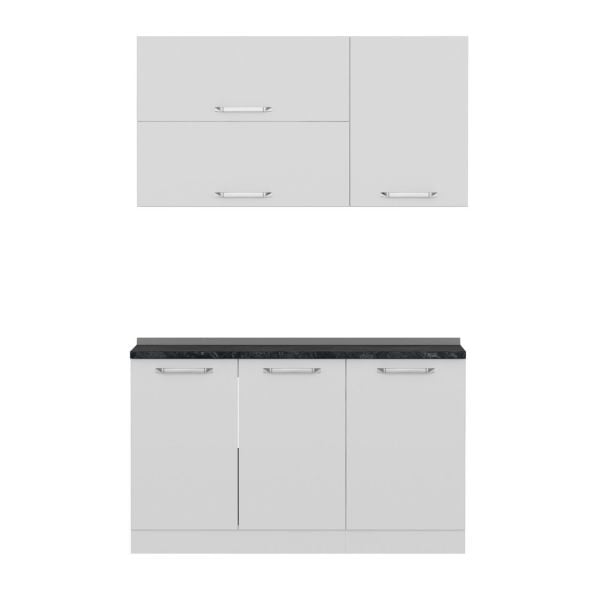 Minar 140 Cm White Kitchen Cabinet 140-B2