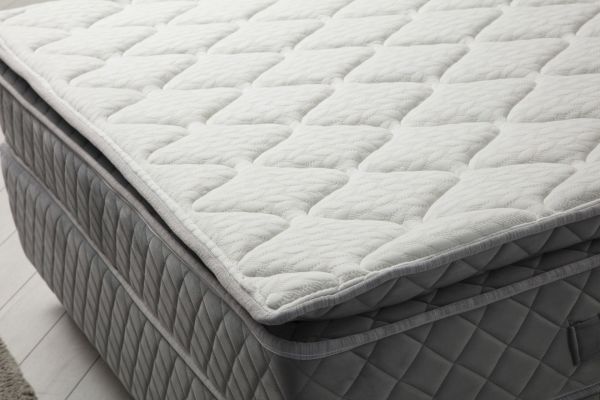 Sonata Bed Base+Headboard+Vassi Padded Mattress Gray