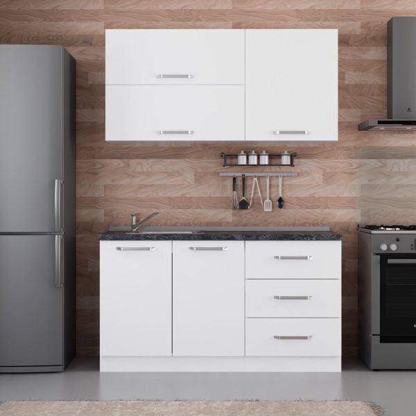 Minar 150 cm Kitchen Cabinet White 150-B1