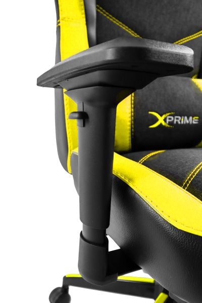 XPrime Tyler Oyuncu Koltuğu Hybrid Kumaş 4D Kolçak Ayak Uzatmalı Sarı