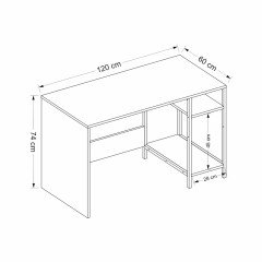 Tiran Çalışma Masası - Old Style/Antrasit