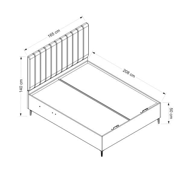 Elevate Baza Başlık Seti 160x200 - Siyah Ahşap