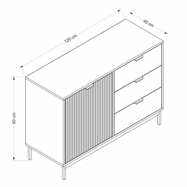 Esta Konsol 120 Cm - Senza/Antrasit