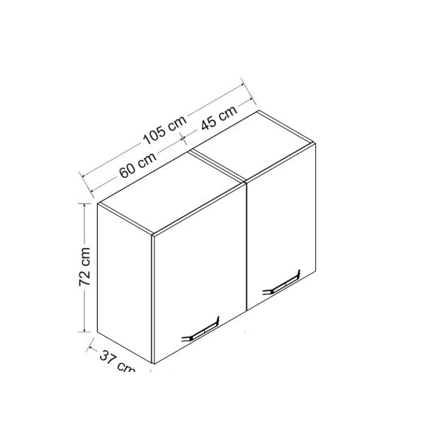 Minar 105 Cm Mutfak Dolabı Beyaz 105-B1-Üst Modül