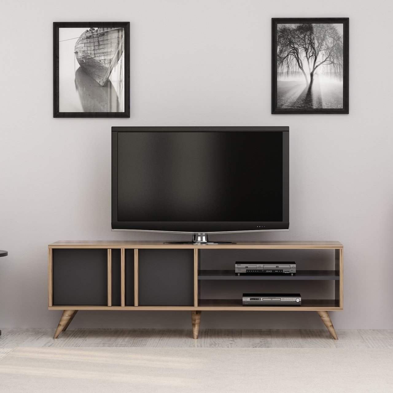 Mina Rill Modern Tv Unit Tv Stand Ciragan / Anthracite