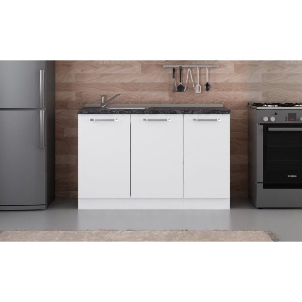 Minar 130 Cm White Kitchen Cabinet 130-B1-Sub Module