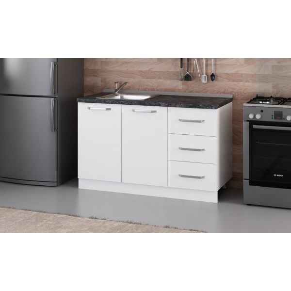 Minar 135 Cm White Kitchen Cabinet Sub-Module-135-B2