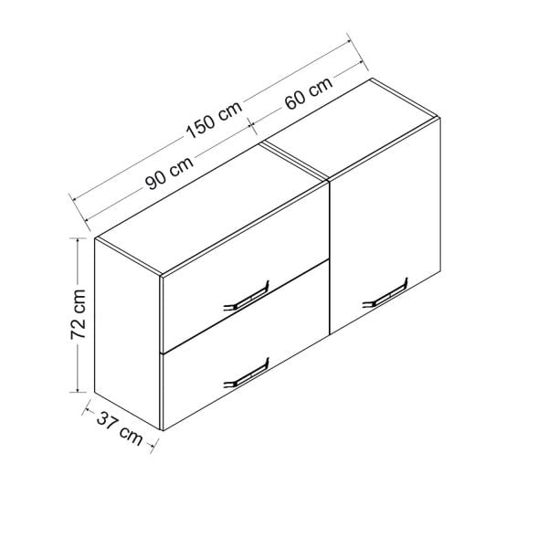 Minar 150 Cm Mutfak Dolabı Beyaz 150-B1-Üst Modül