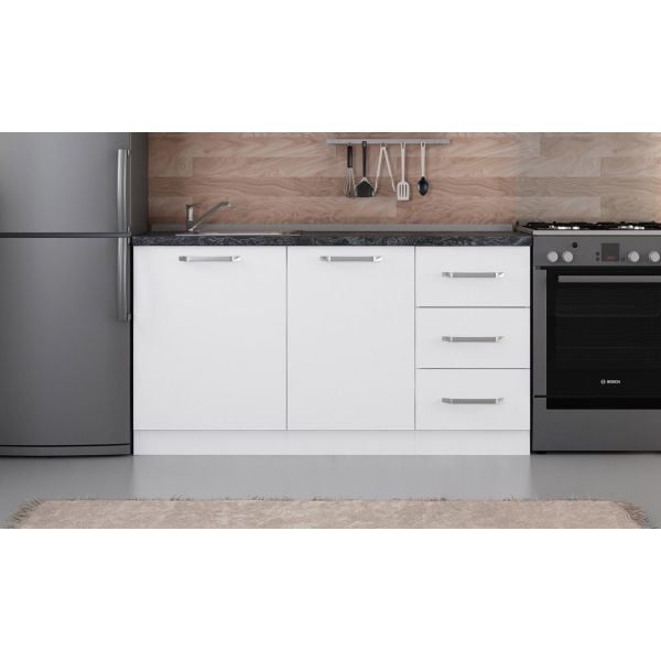 Minar 155 Cm White Kitchen Cabinet 155-B1-Sub Module