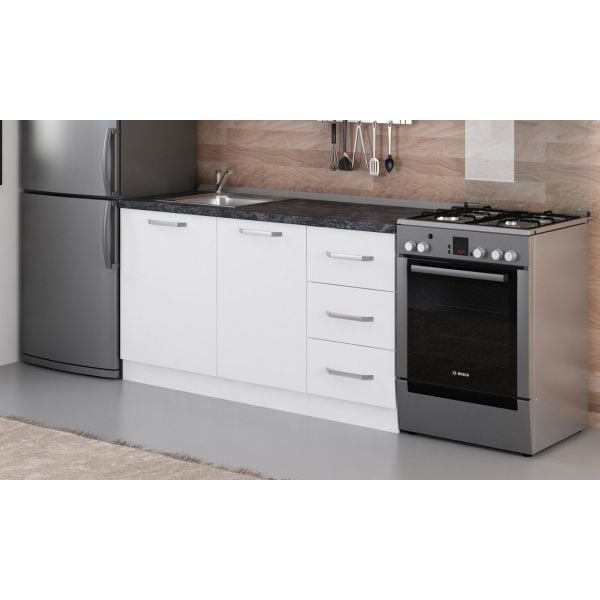 Minar 155 Cm White Kitchen Cabinet 155-B1-Sub Module