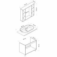 Sanya Banyo Dolabı 85Cm Ay2K+2K1A+Tzg Beyaz