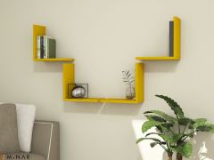 Minar Alpha Yellow Box Decorative Wall Shelves