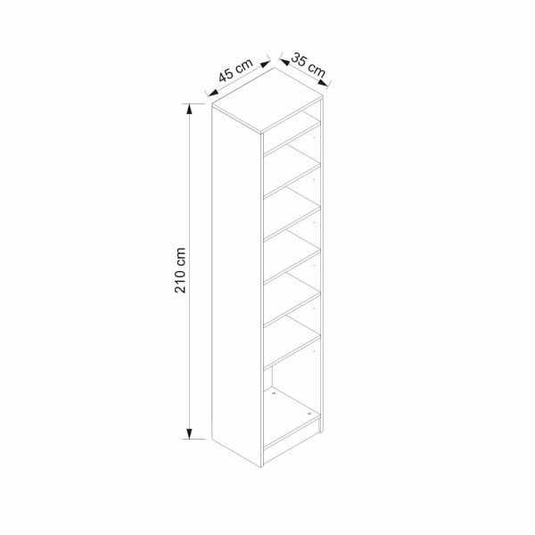Minar Kale 210 Cm 1B Shelf with 1 Cover Coat Rack White Membrane Blinds White