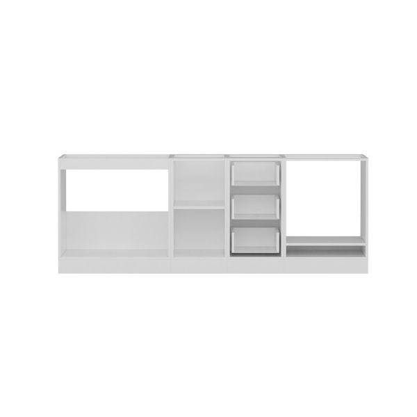 Minar 220 Cm White Kitchen Cabinet Sub-Module-220-B4